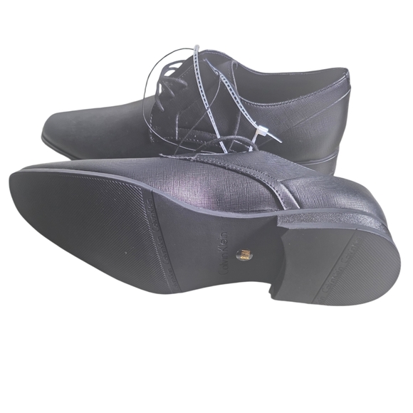 New Men's Calvin Klein Black Oxford Shoes Size 8.5 On Sale $42 - Picture 3 of 5